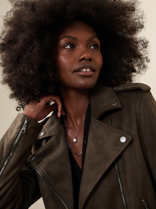 Image number 3 showing, Faux Suede Moto Jacket