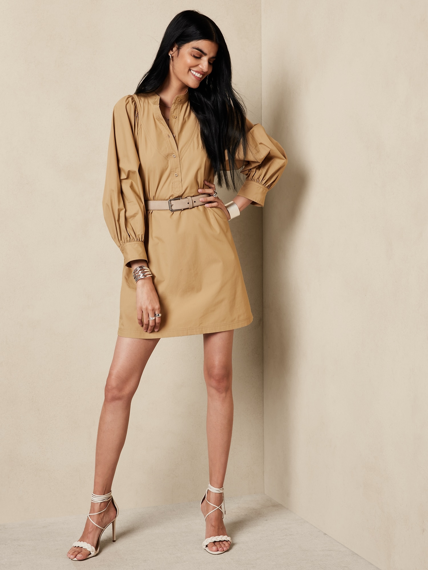 V-Yoke Mini Shirtdress | Banana Republic Factory