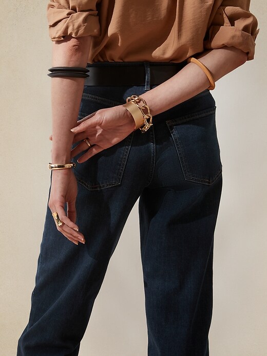 Image number 2 showing, High-Rise Dark Wash Straight Jean