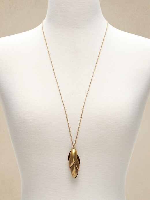 Long Leaf Pendant Necklace &#124 Aureus + Argent