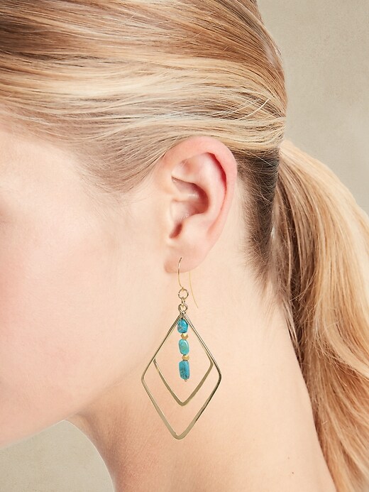 Baroque Pearl Bangle Diamond Turquoise Earrings &#124 Aureus + Argent