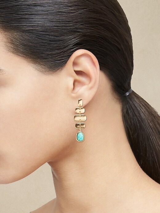 Tiered Turquoise Earrings