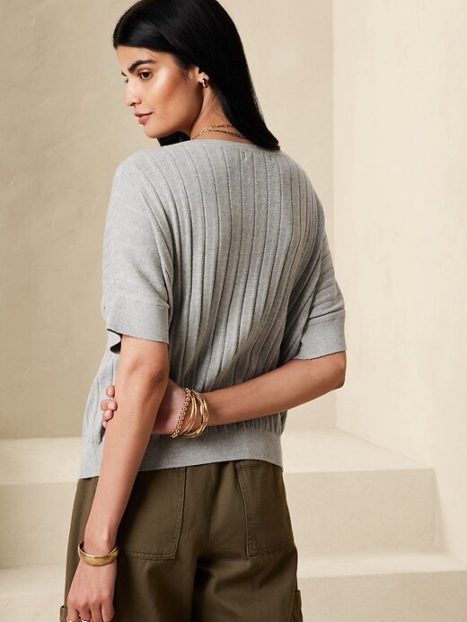 Image number 2 showing, Pleated Rib Sweater