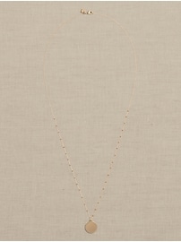 Long Chain Disc Pendant Necklace
