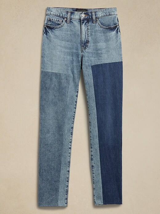 Image number 6 showing, Straight Patchwork Jean