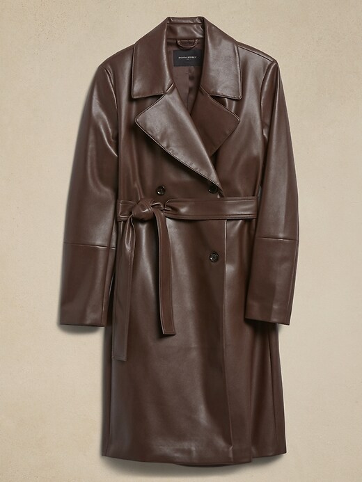 Image number 4 showing, Bianca Vegan Leather Trench