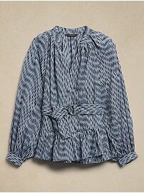 Belted Tiered Blouse
