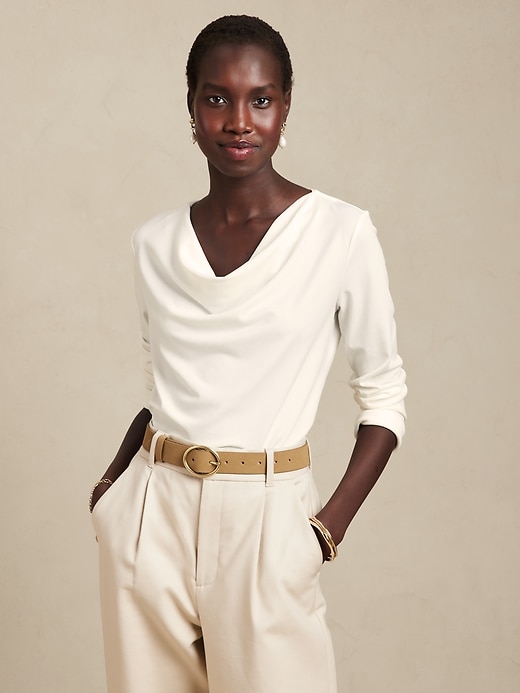 Crepe Cowl-Neck Top | Banana Republic Factory