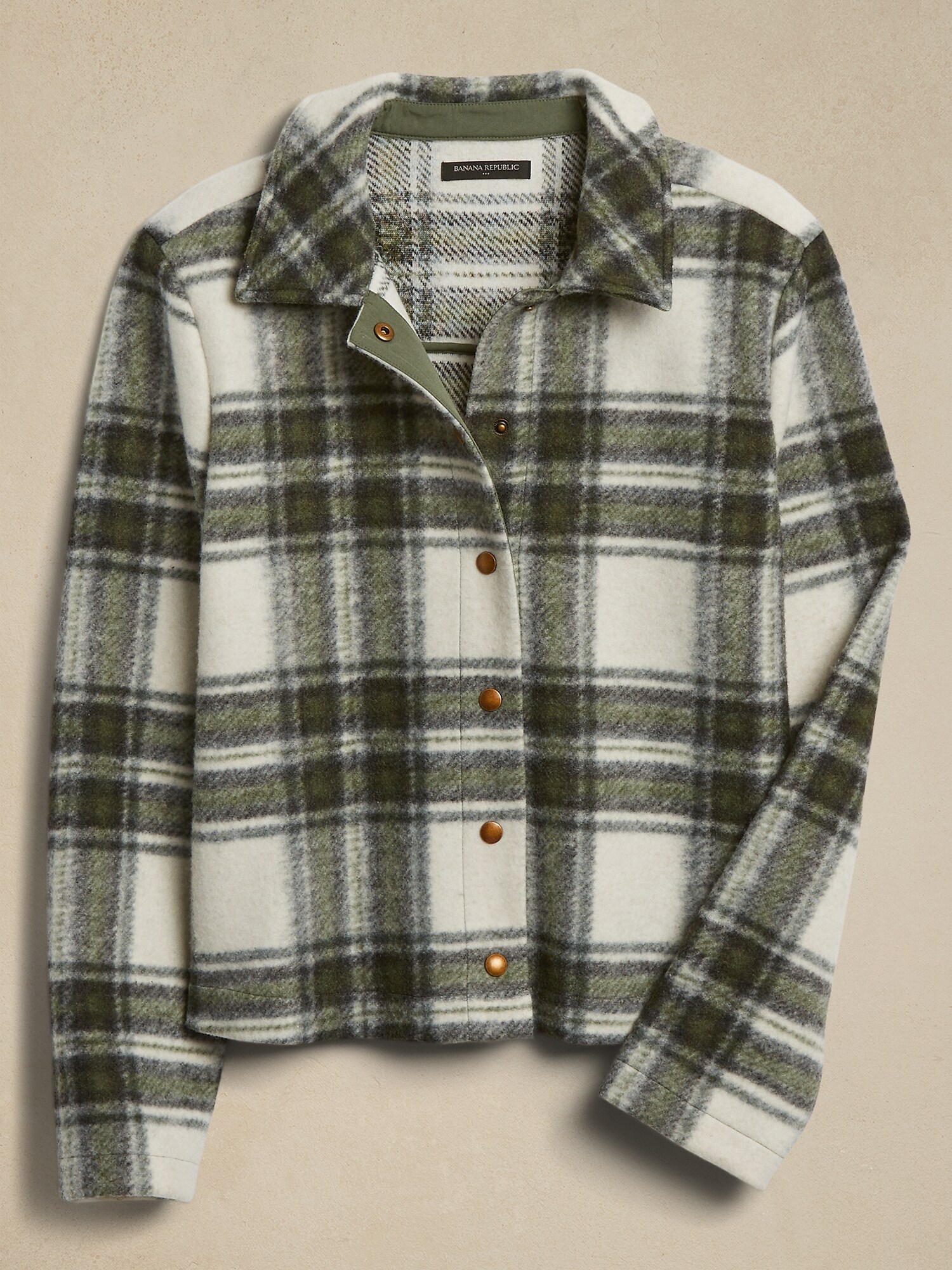 Plaid short jacket banana republic factory