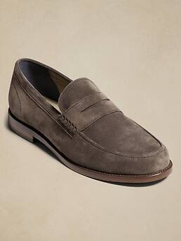Suede Penny Loafer | Banana Republic 