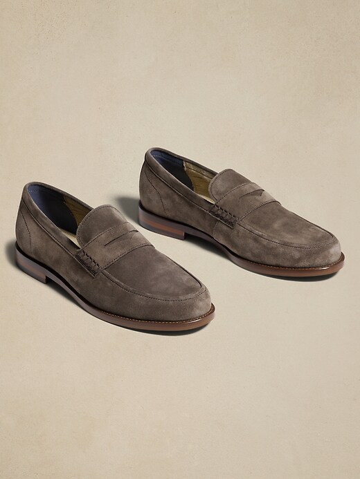 Suede Penny Loafer | Banana Republic 