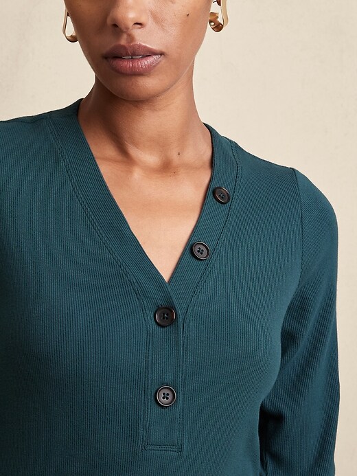 Image number 3 showing, Henley Knit Midi Dress