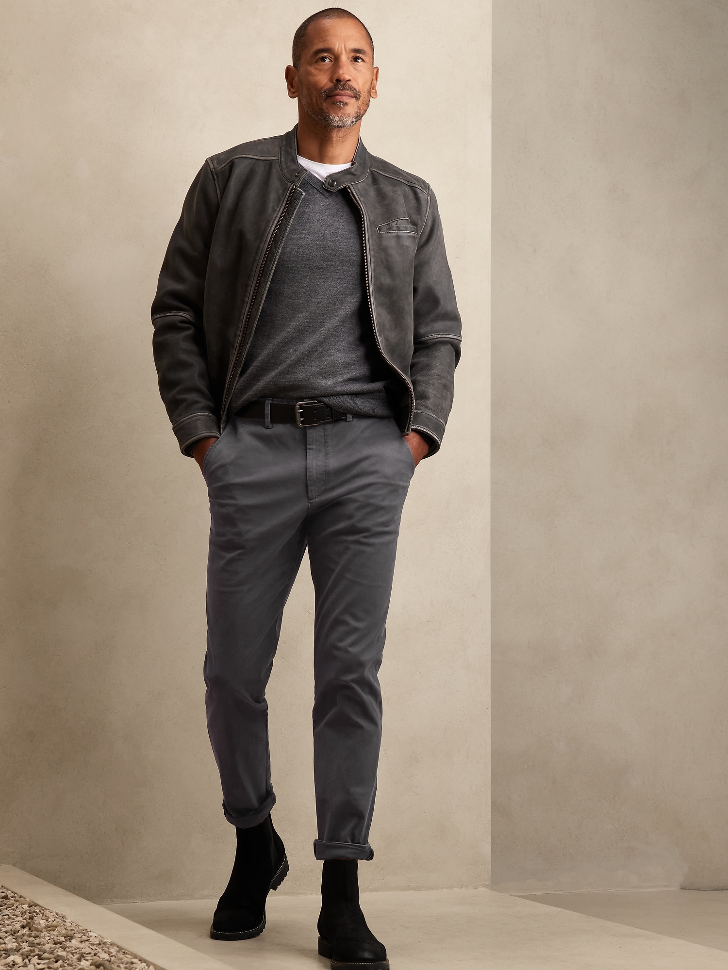 Banana Republic Factory Men's Slim Lived-In Chino (various sizes in flint gray)