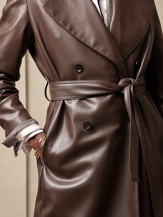 Image number 3 showing, Bianca Vegan Leather Trench
