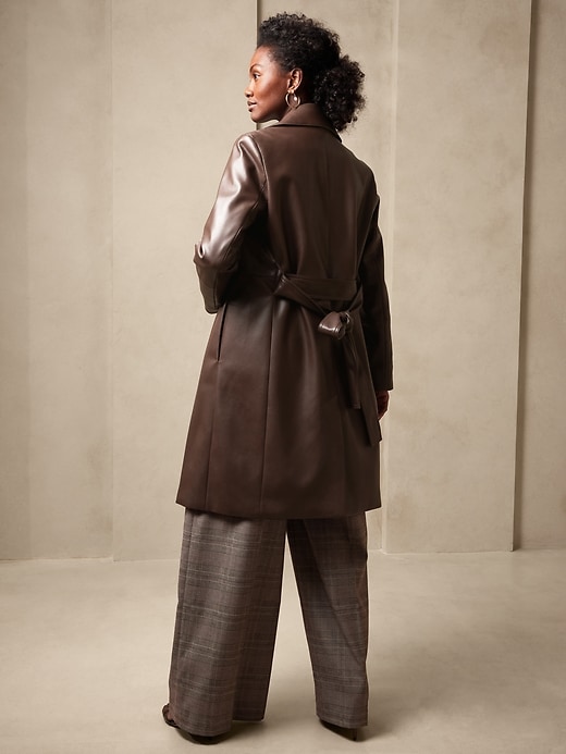 Image number 2 showing, Bianca Vegan Leather Trench