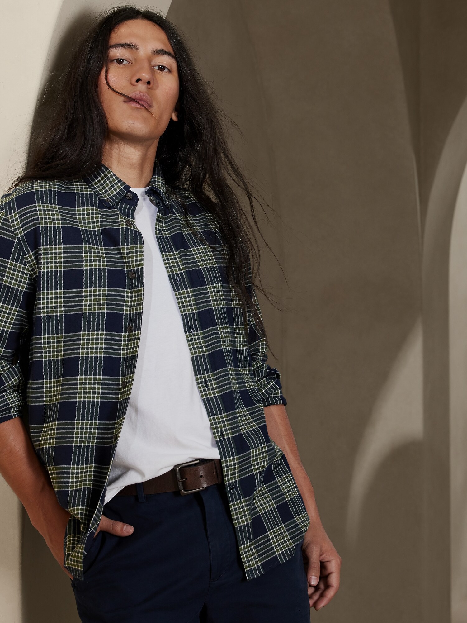 Slim Light Weight Flannel Banana Republic Factory