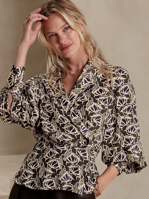 Silky TieWrap Blouse Banana Republic Factory