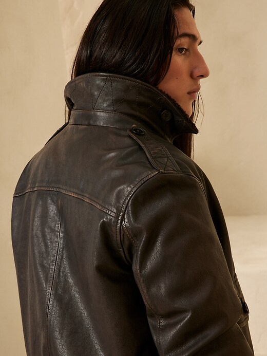 Image number 2 showing, Aviator Leather Jacket
