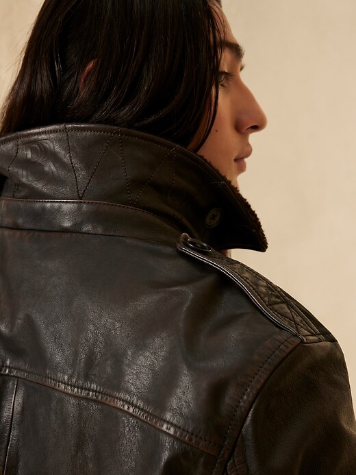Image number 3 showing, Aviator Leather Jacket