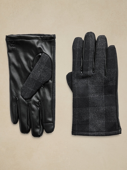 Tweed Mixed Material Glove