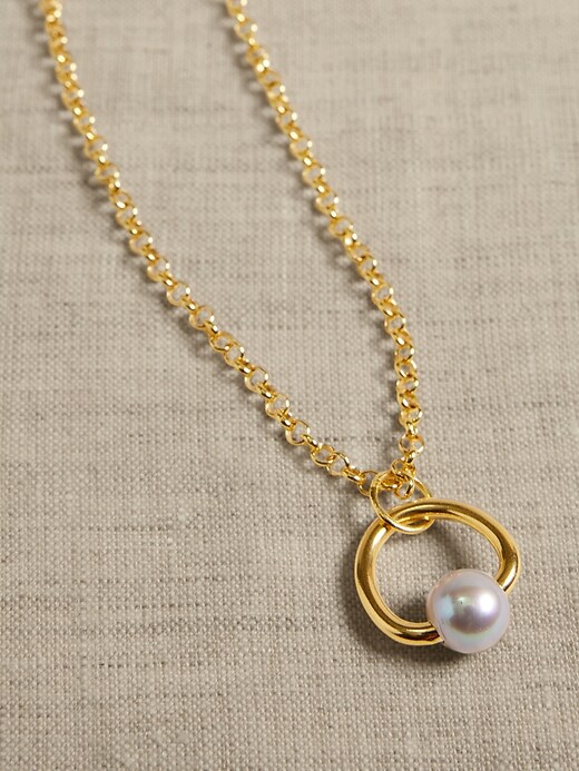 Silver Pearl Necklace &#124 Aureus + Argent