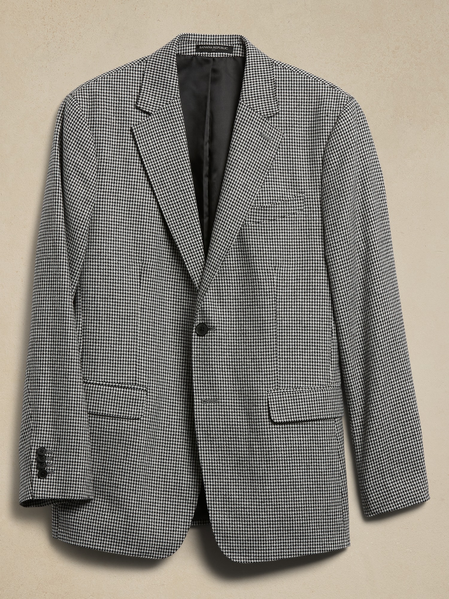 Tailored-Fit Houndstooth Suit Jacket