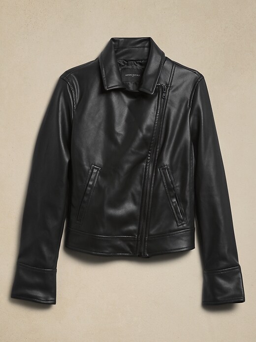 Image number 4 showing, Vegan Leather Moto Jacket