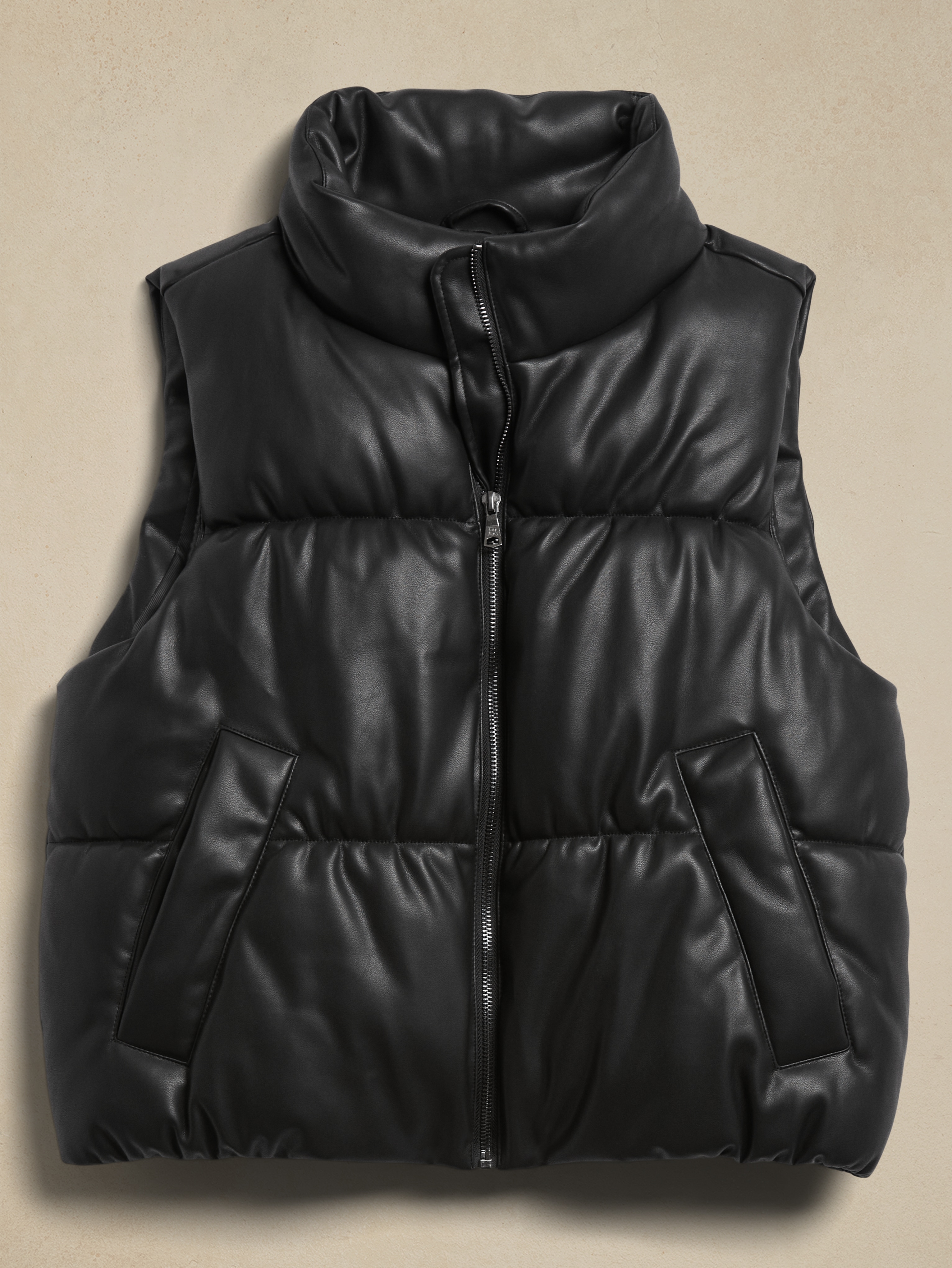 Vegan Leather Puffer Vest | Banana Republic Factory
