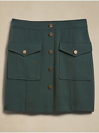 Button-Front Mini Skirt