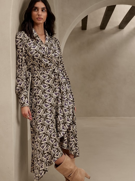 Image number 3 showing, Silky Wrap Maxi Dress