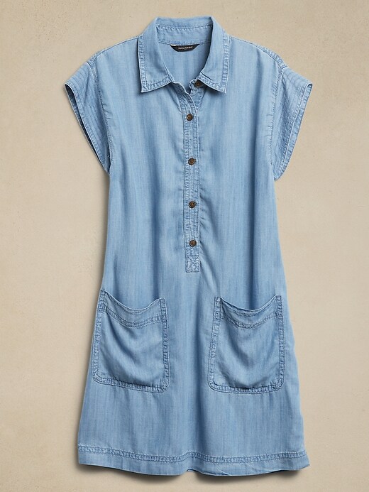 Image number 4 showing, Chambray Shift Dress