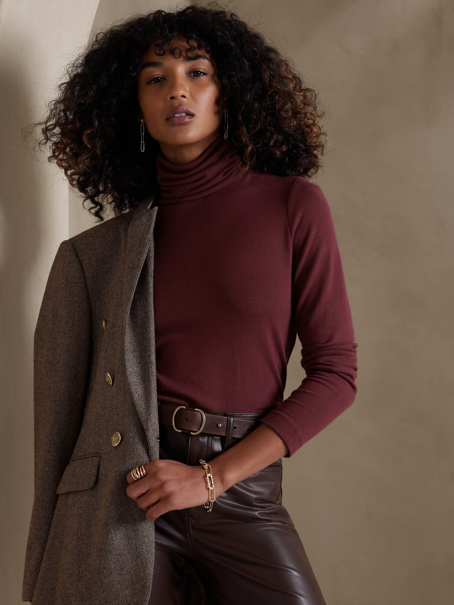 Elida Luxe Turtleneck Top | Banana Republic Factory