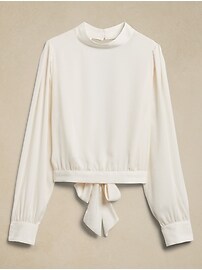 Cropped Open-Back Blouse