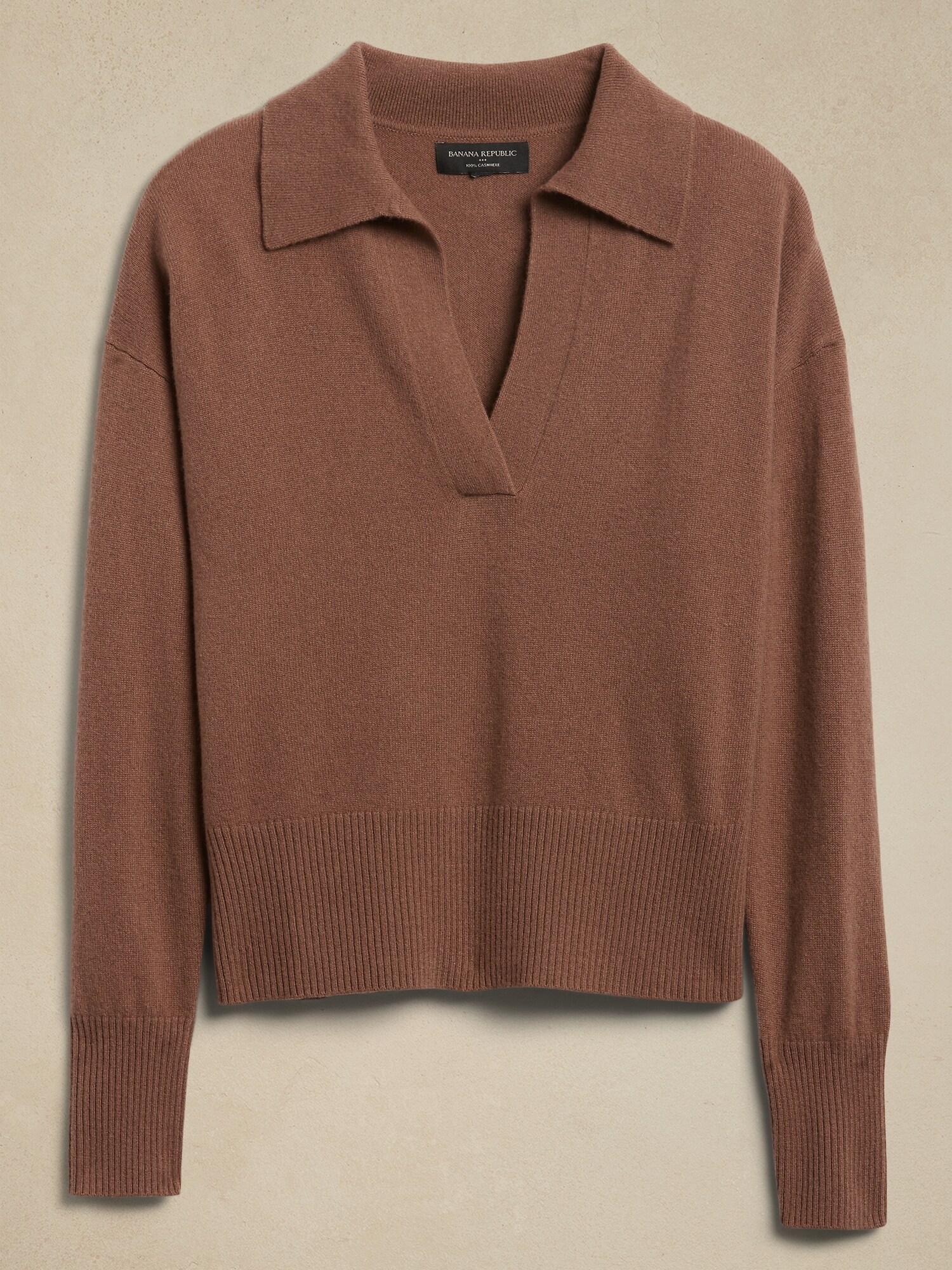 Cashmere Johnny Collar Sweater Banana Republic Factory