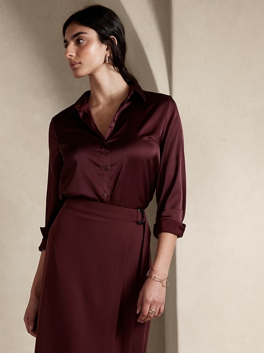 banana republic satin classic shirt
