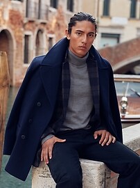 Men's Malone Wool Peacoat Preppy Navy Regular Size XL
