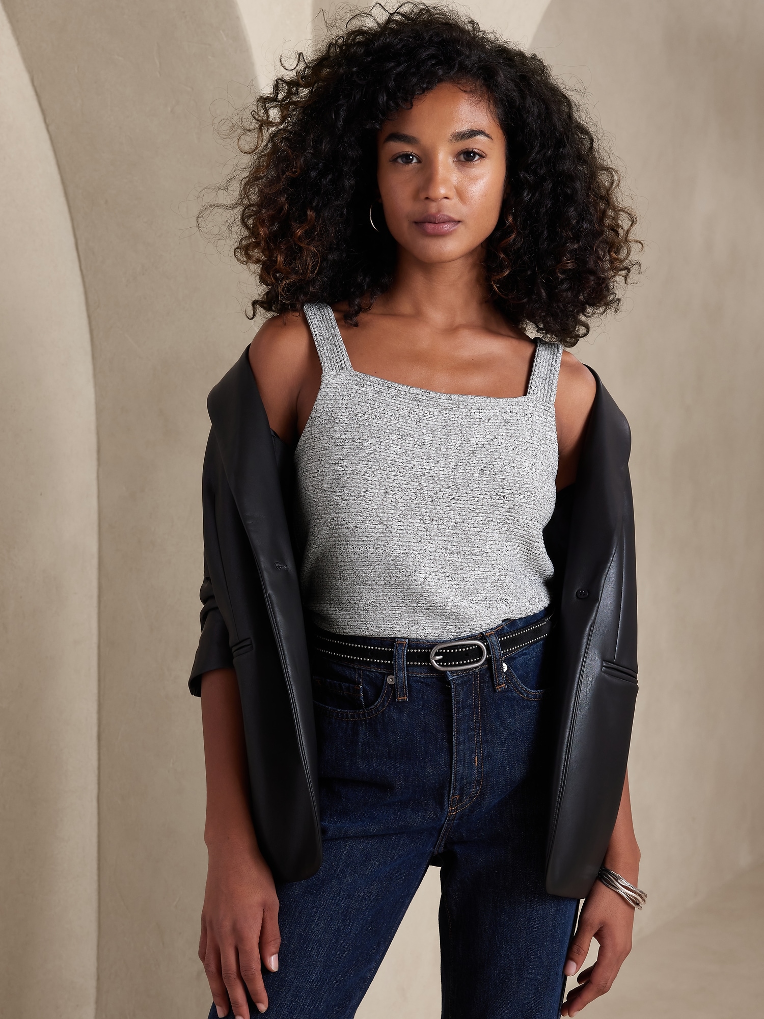 Ottoman Square-Neck Tank | Banana Republic Factory