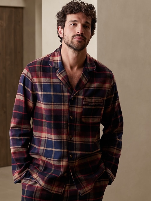 Flannel Pajama Top Banana Republic Factory