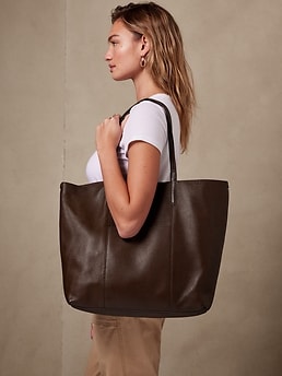 Leather Classic Tote Banana Republic Factory