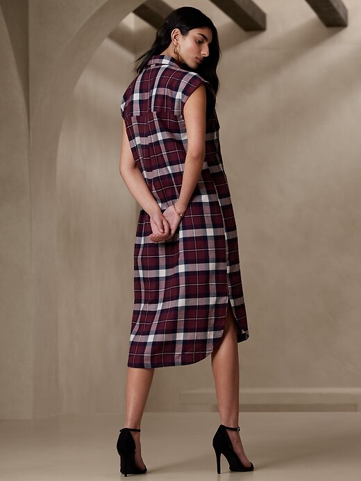 Image number 2 showing, Flannel Midi Shirtdress