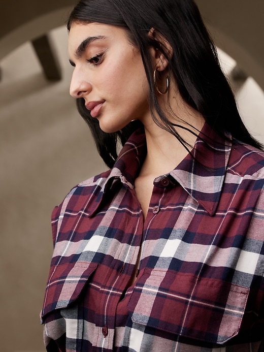 Image number 3 showing, Flannel Midi Shirtdress