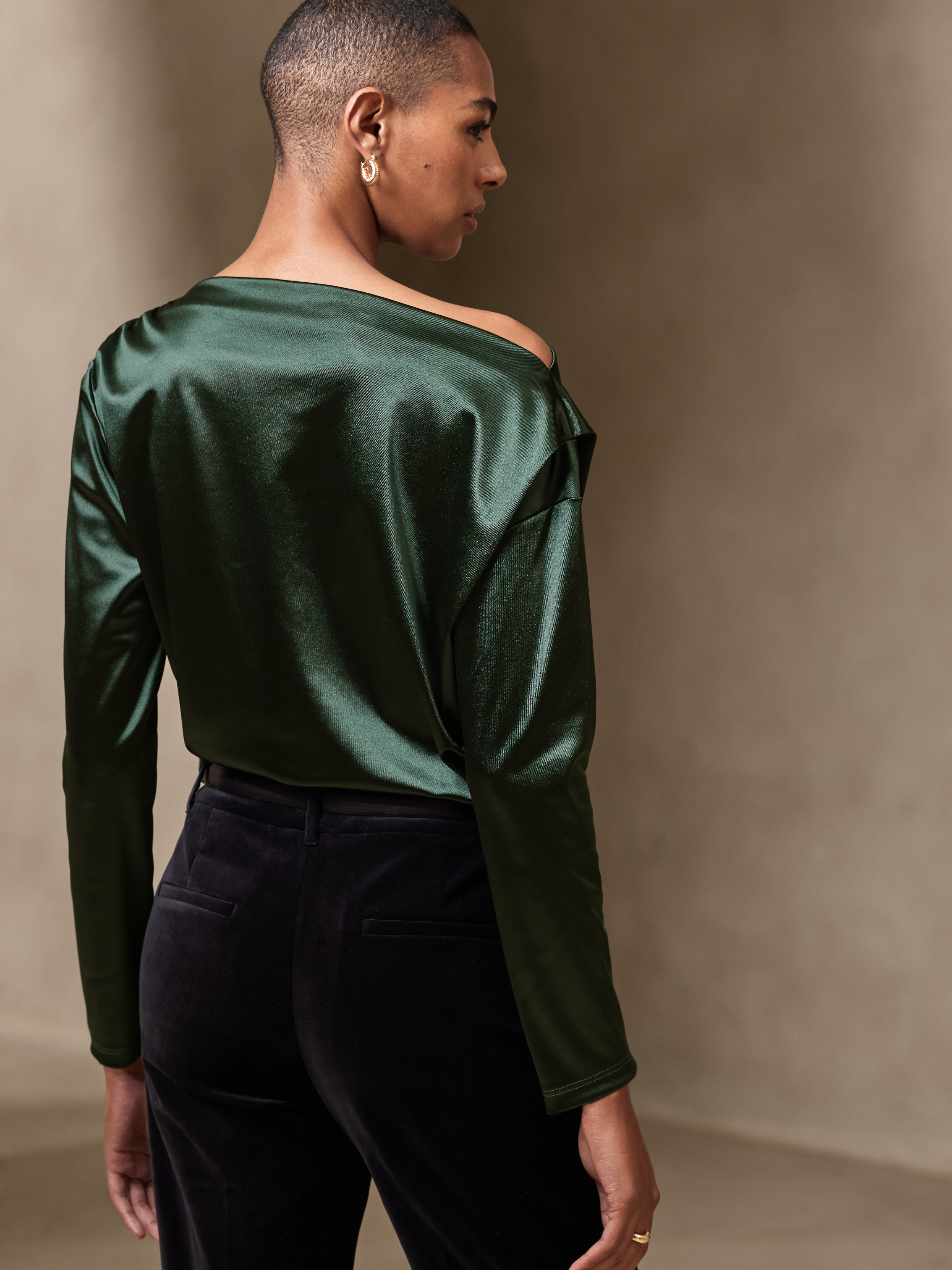 Satin Off-Shoulder Top | Banana Republic Factory