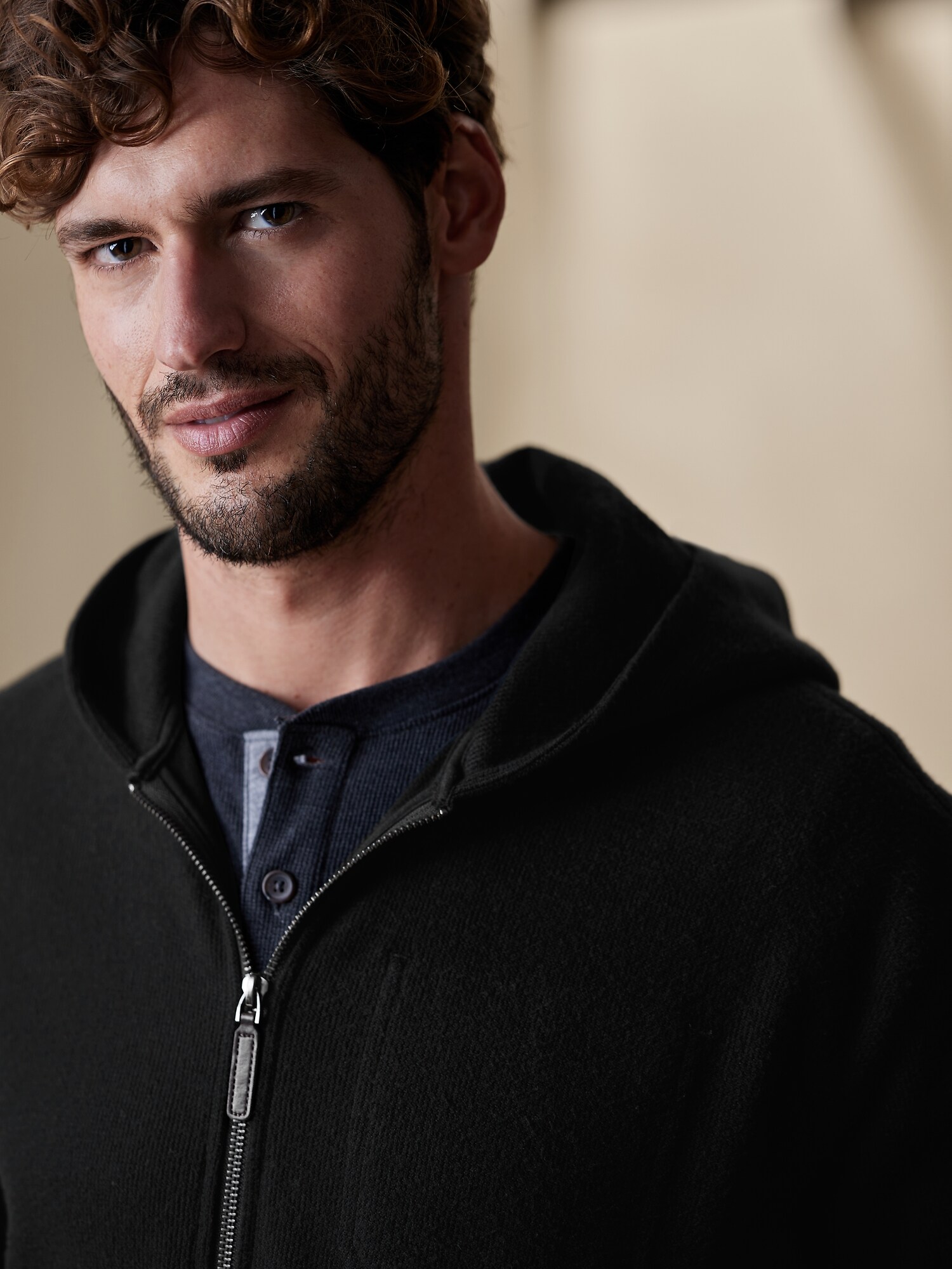 Brushed Waffle Hoodie Banana Republic Factory