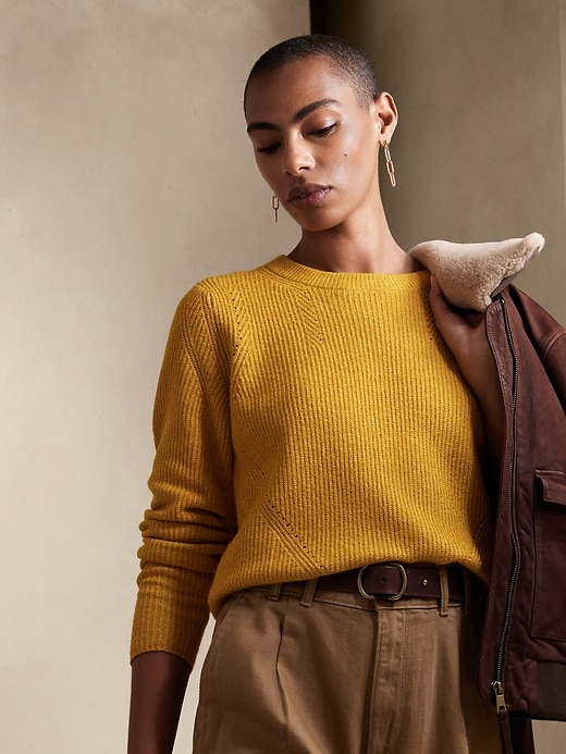 Image number 1 showing, Pointelle Sweater