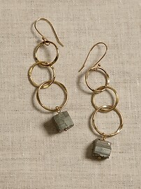Pyrite Drop Earrings &#124 Aureus + Argent