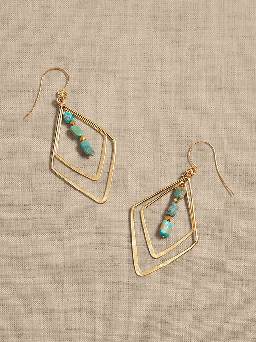 Diamond Turquoise Earrings &#124 Aureus + Argent