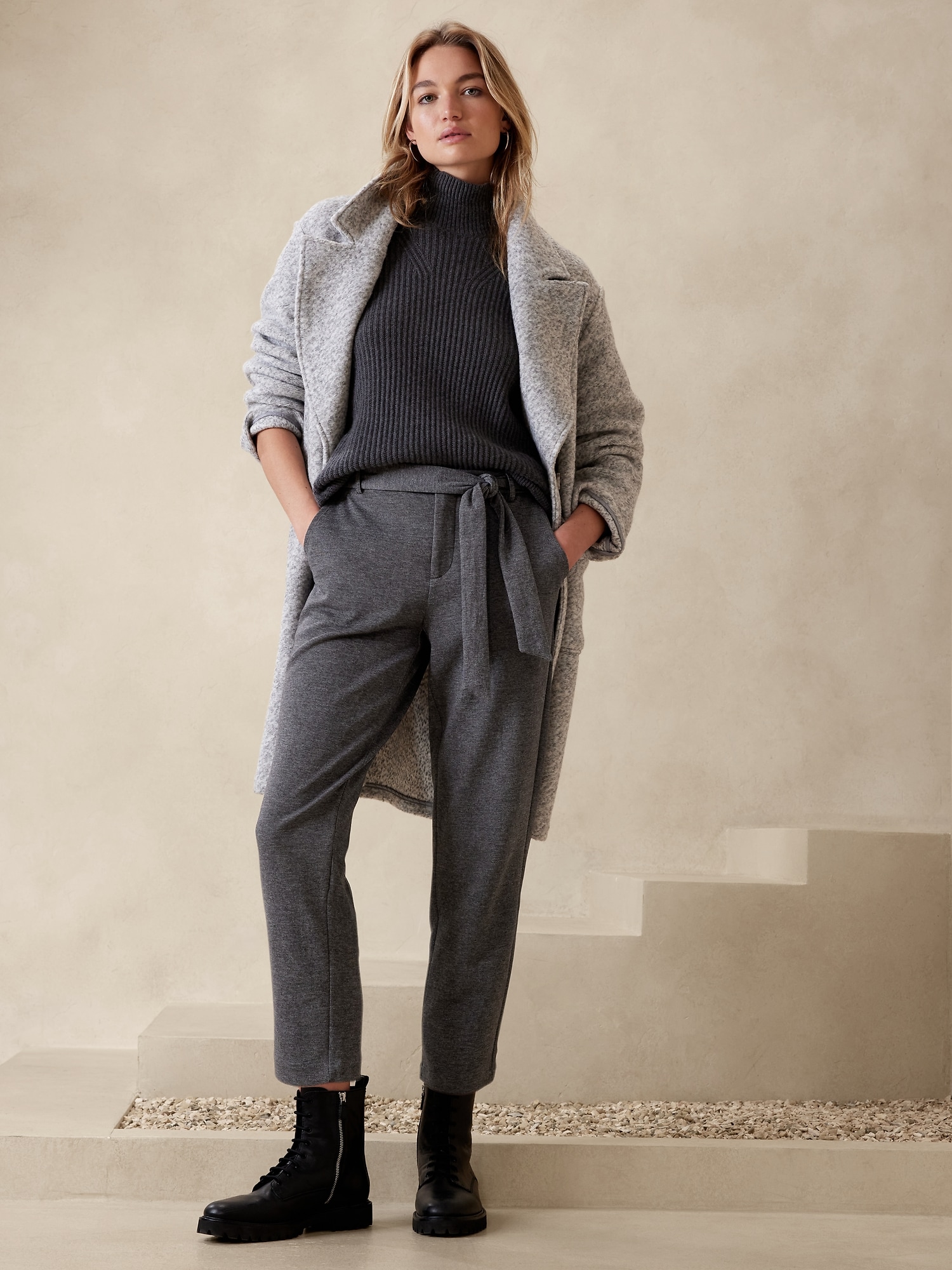 Double-Knit Tapered Pant