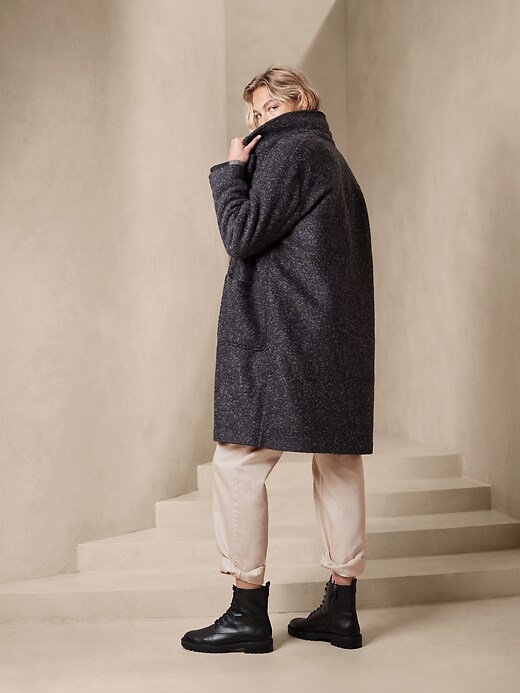 Image number 2 showing, Oversized Knit Cocoon Coat