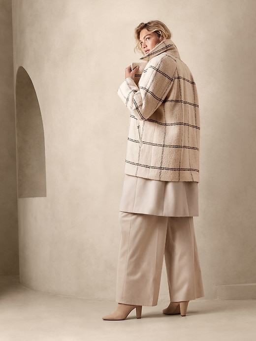 Image number 2 showing, Windowpane Cocoon Coat