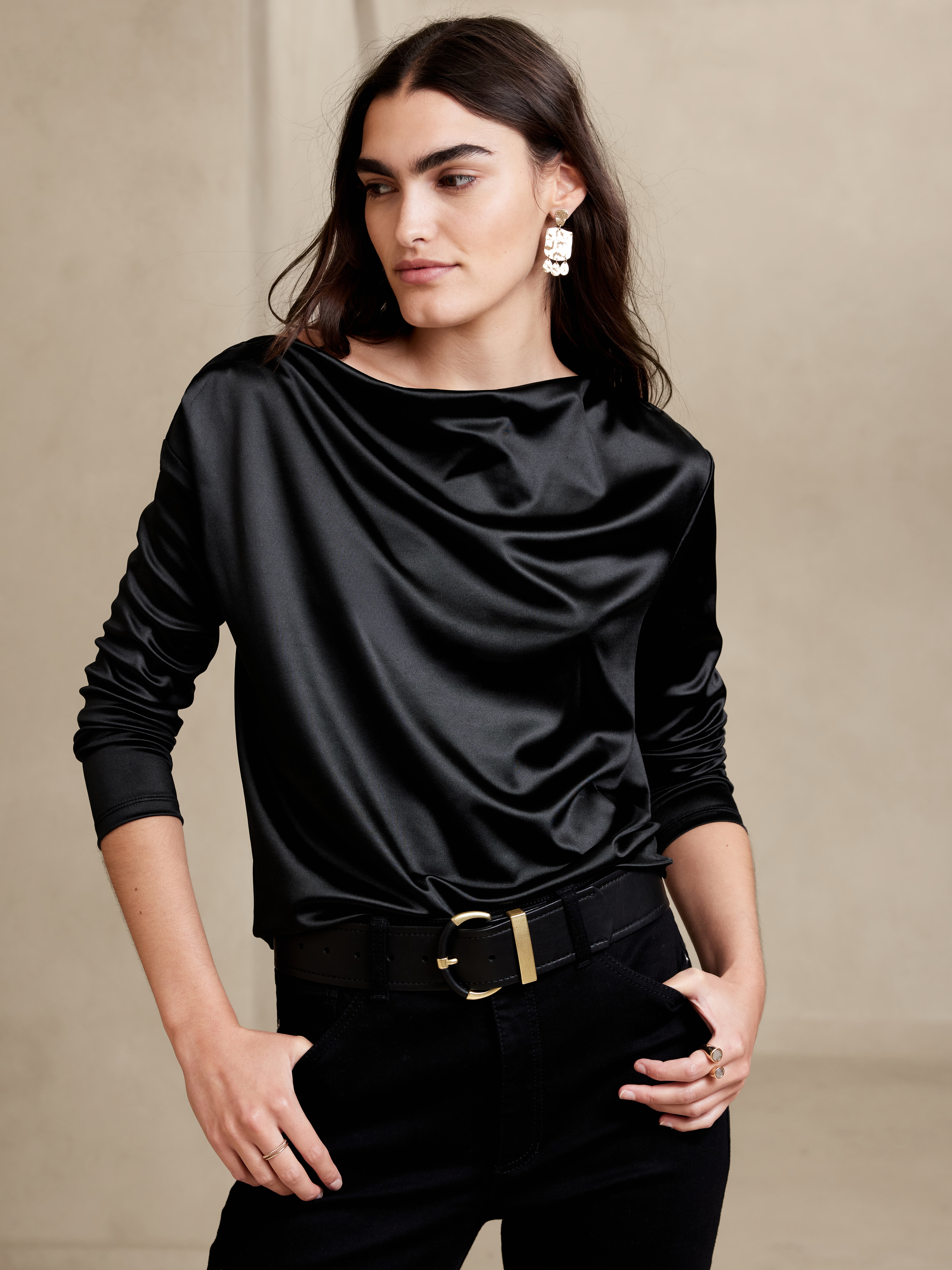 Satin Off-Shoulder Top | Banana Republic Factory